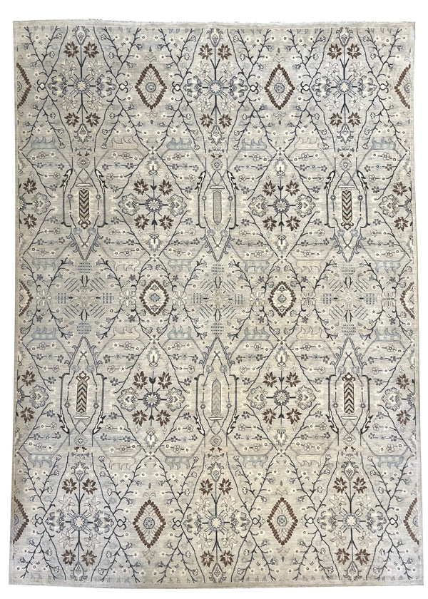 10'2"x14'1" Indo-Tabriz Hand Knotted