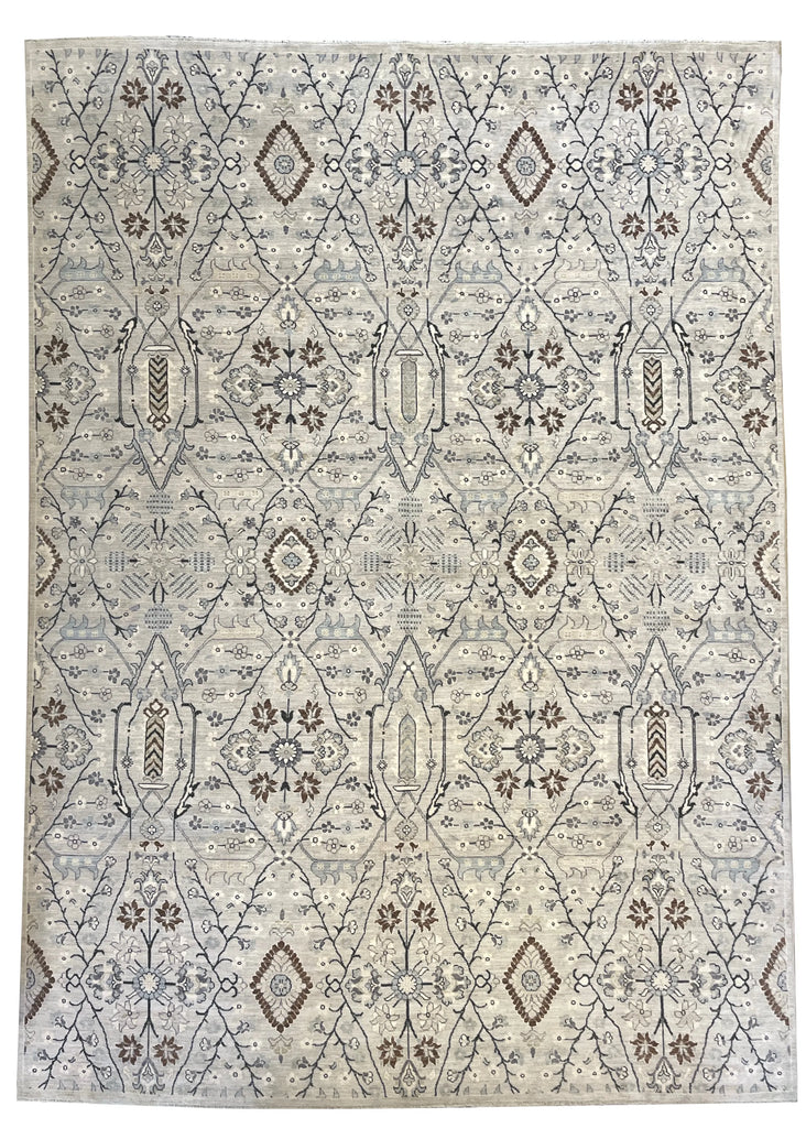 10'2"x14'1" Indo-Tabriz Hand Knotted