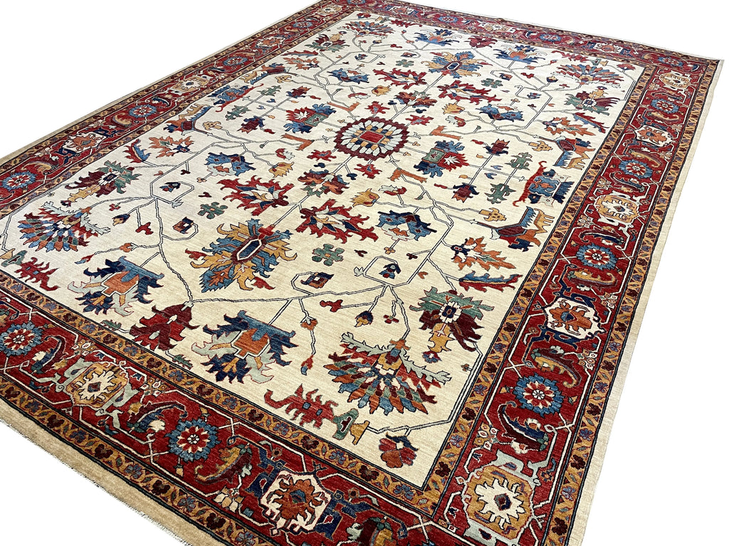 10'2"x14' Afghan-Heriz Hand Knotted
