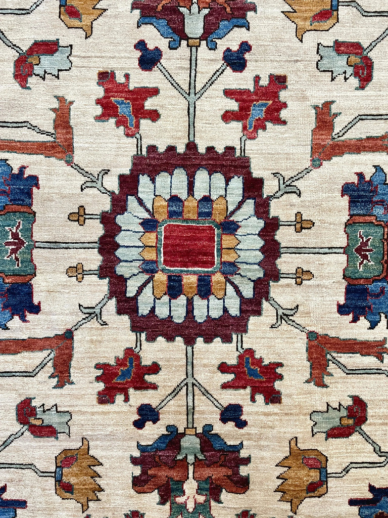 10'2"x14' Afghan Heriz (s) Hand Knotted