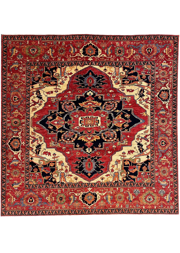 10'x10'1" Afghan-Heriz Hand Knotted