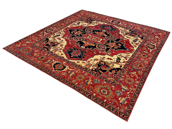 10'x10'1" Afghan-Heriz Hand Knotted
