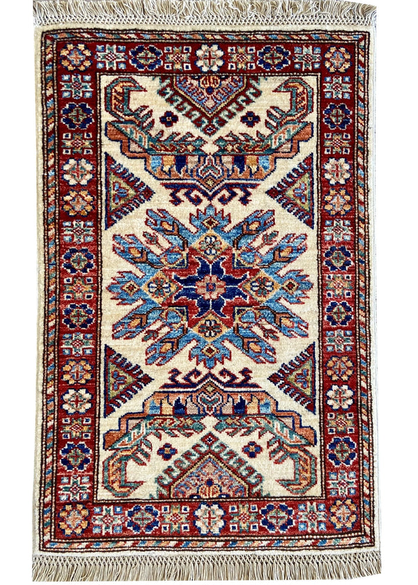 1'10"x2'10" Kazak Hand Knotted
