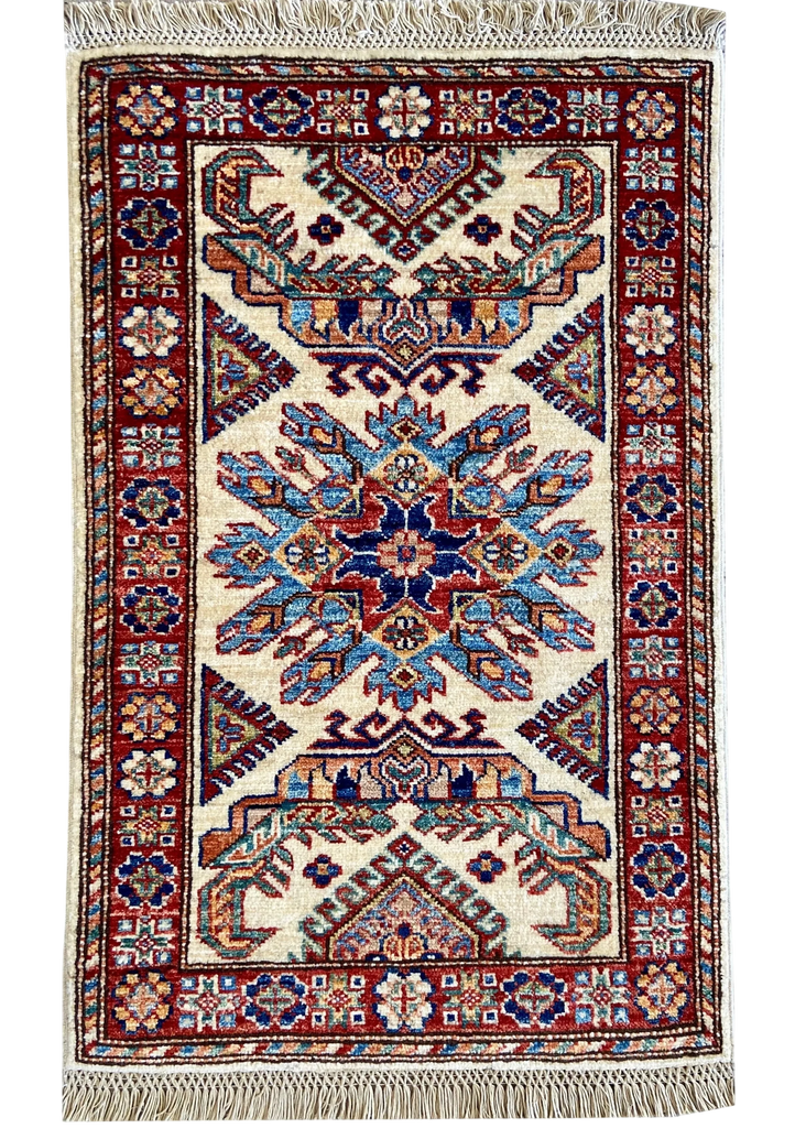 1'10"x2'10" Kazak Hand Knotted
