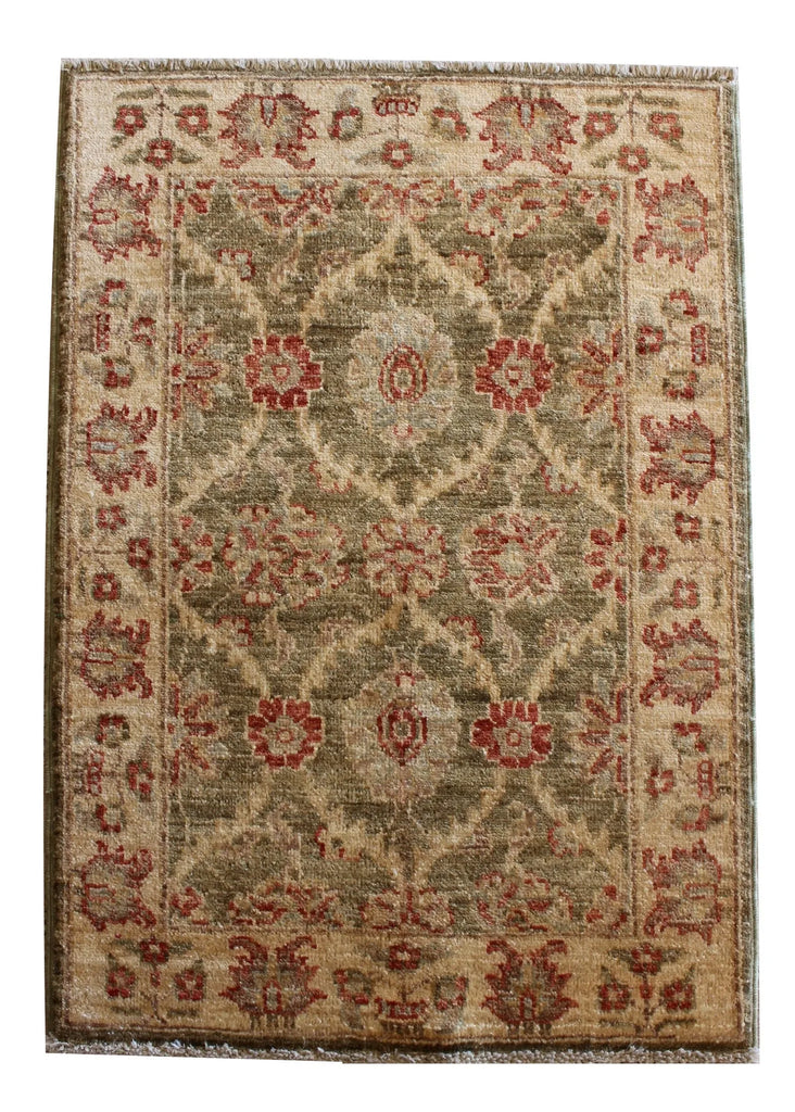 1'10"x2'8" Peshawar Hand Knotted