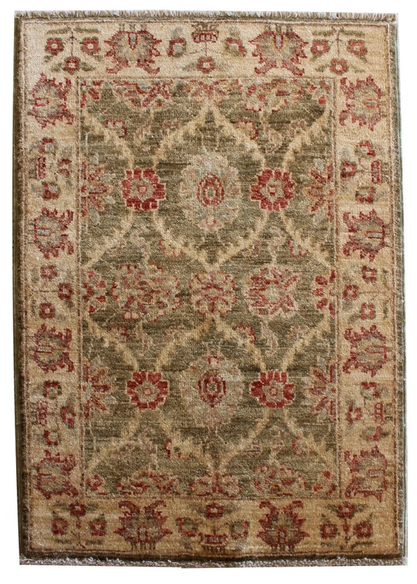 1'10"x2'8" Peshawar Hand Knotted