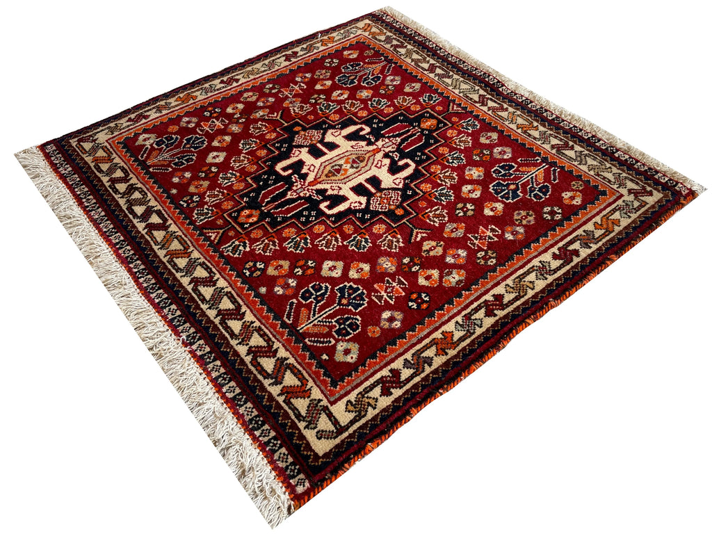 1'11"x1'11" Kashkuli Hand Knotted