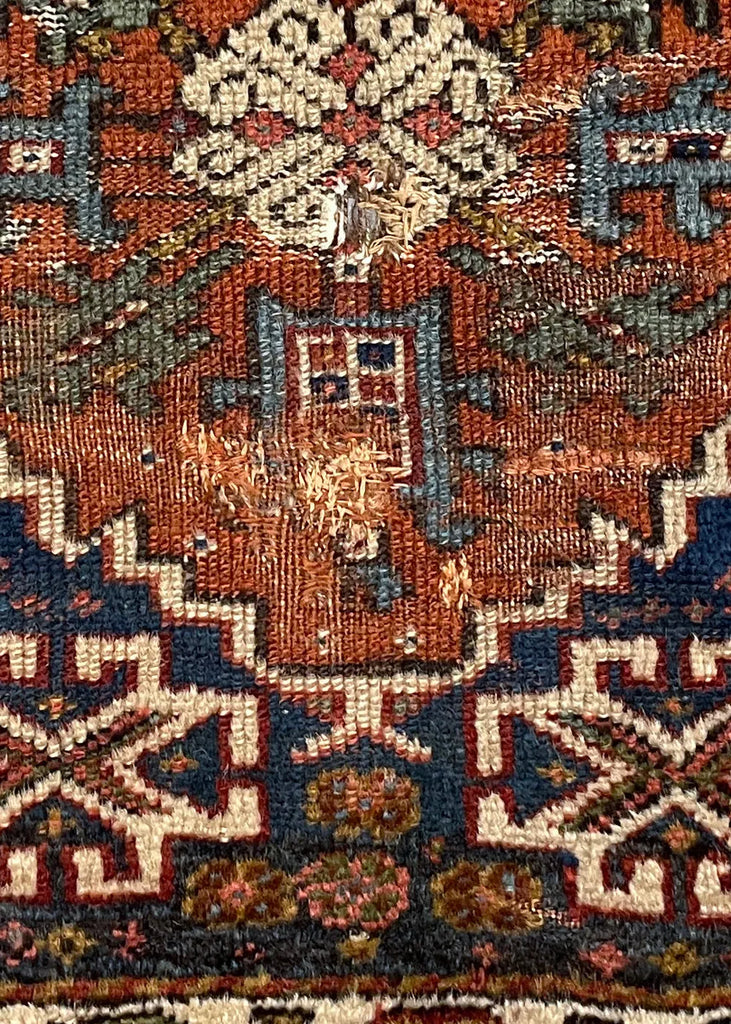 1'11"x1'11" N.W. Persian Kurdish Khordjin Hand Knotted