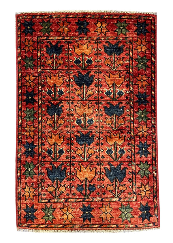 1'11"x2'11" Afghan-Beshir Hand Knotted