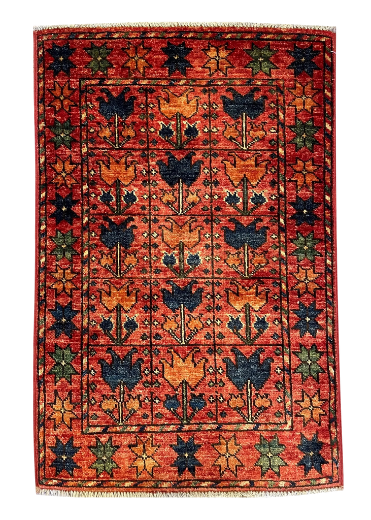 1'11"x2'11" Afghan-Beshir Hand Knotted