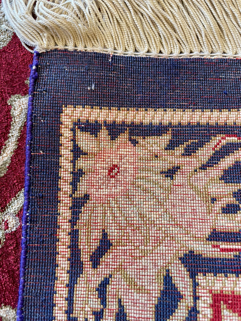 1'11"x3'2" Qum Hand Knotted