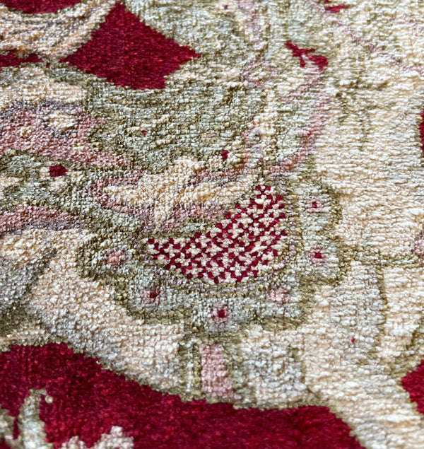 1'11"x3'2" Qum Hand Knotted