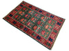 1'11"x3' Afghan-Ersari Hand Knotted