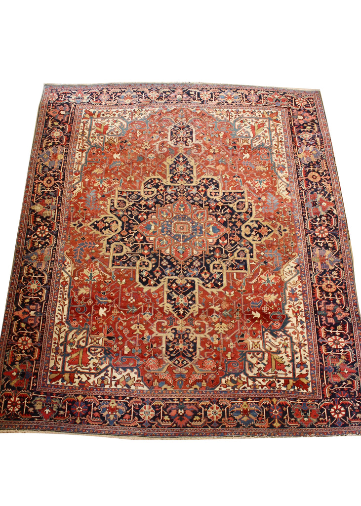 11'6"x13'9" Heriz Hand Knotted