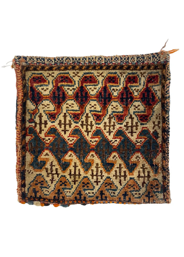 1'1"x1' Afshar Chanteh Hand Knotted