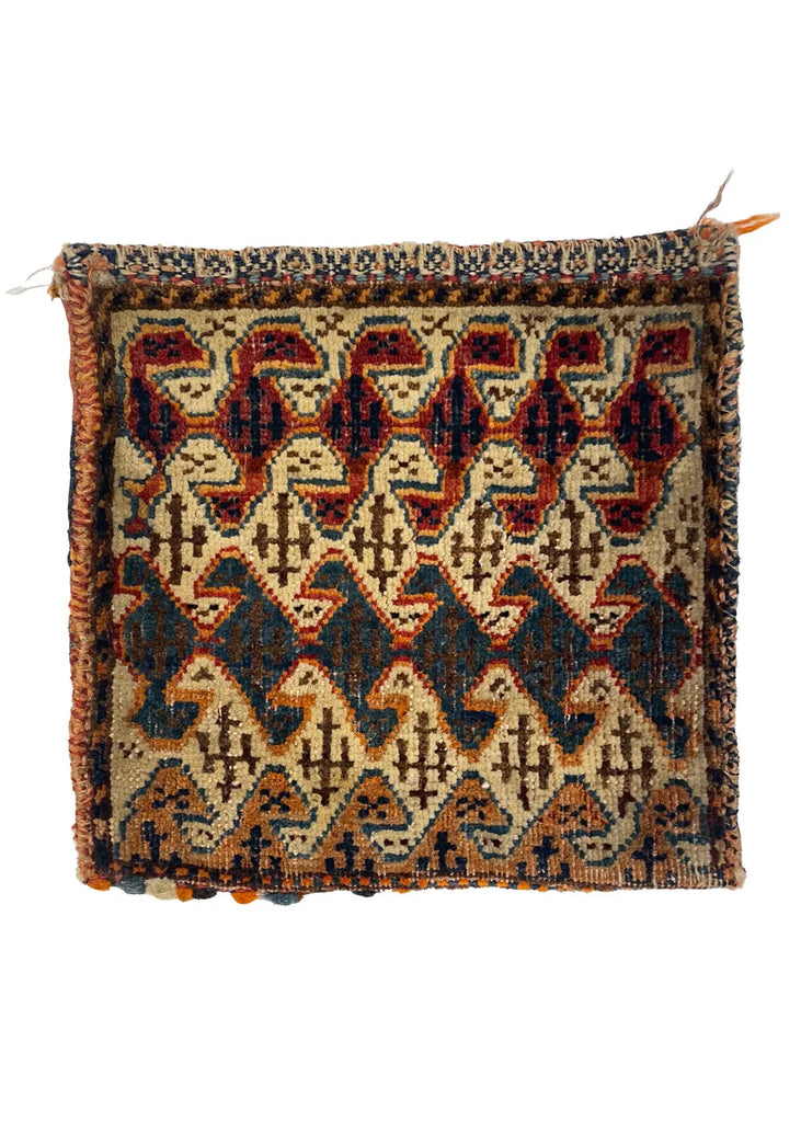 1'1"x1' Afshar Chanteh Hand Knotted