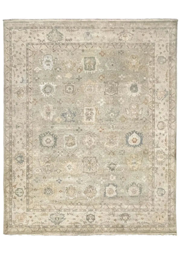 12'4"x15'3" Izmir Oushak Hand Knotted