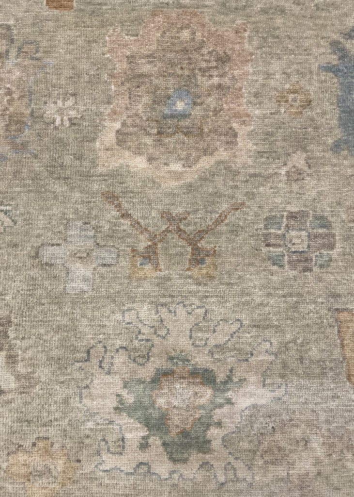 12'4"x15'3" Izmir Oushak Hand Knotted