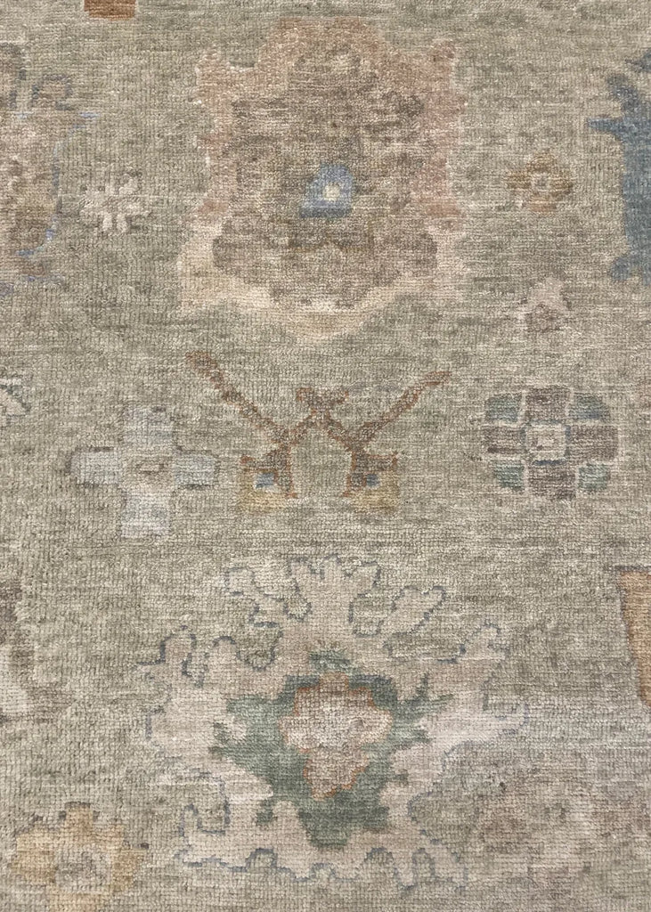 12'4"x15'3" Izmir Oushak Hand Knotted