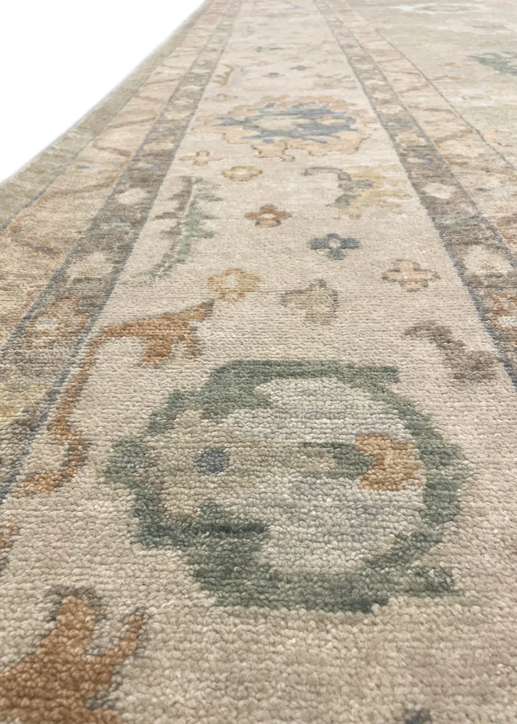 12'4"x15'3" Izmir Oushak Hand Knotted