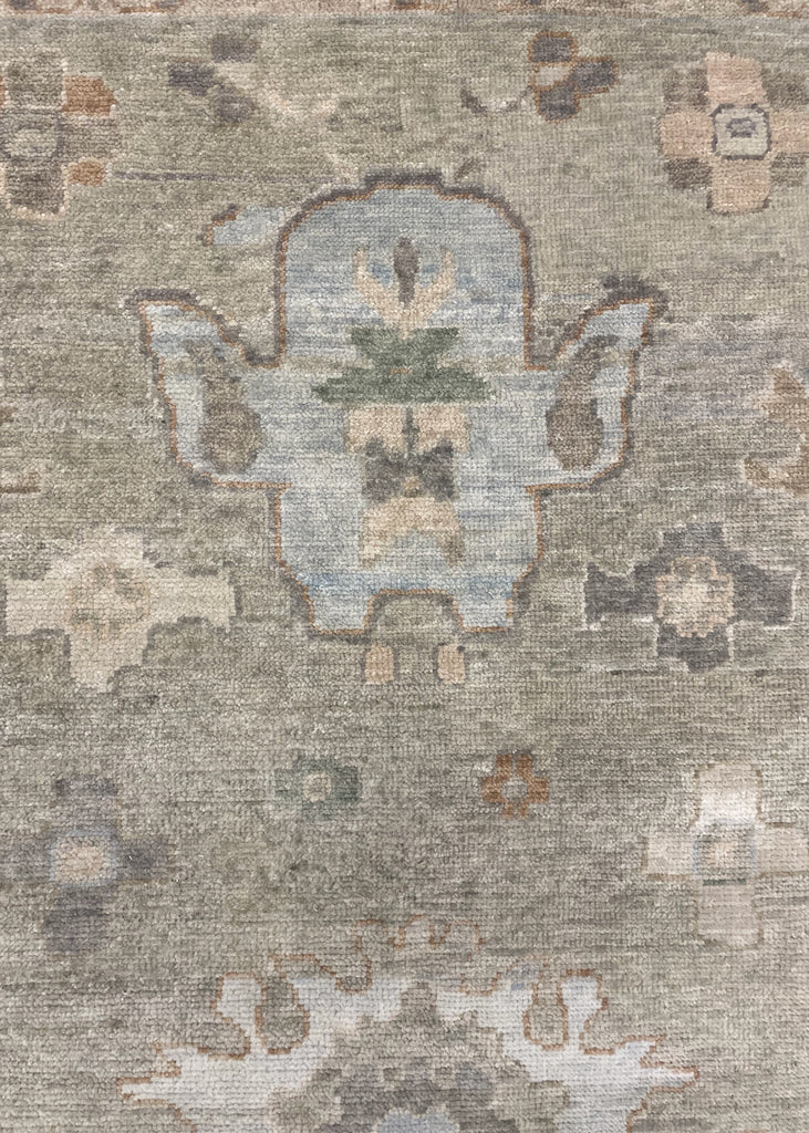 12'4"x15'3" Izmir Oushak Hand Knotted