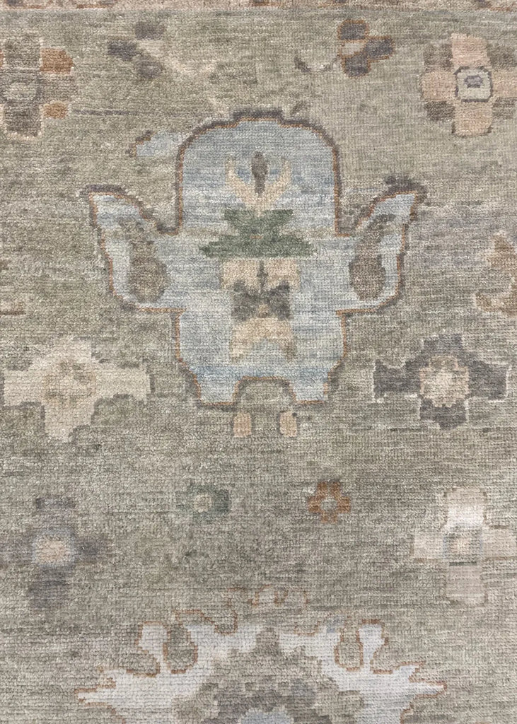 12'4"x15'3" Izmir Oushak Hand Knotted