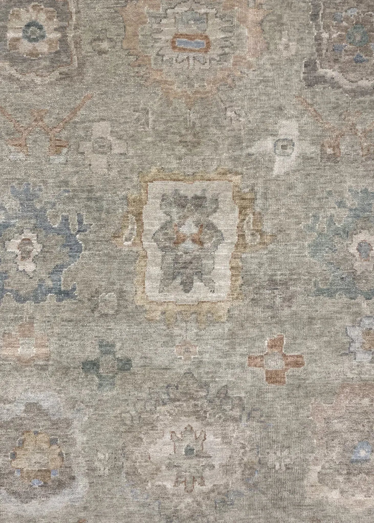 12'4"x15'3" Izmir Oushak Hand Knotted