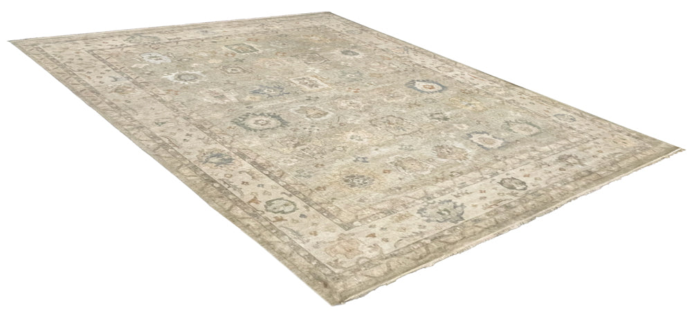 12'4"x15'3" Izmir Oushak Hand Knotted