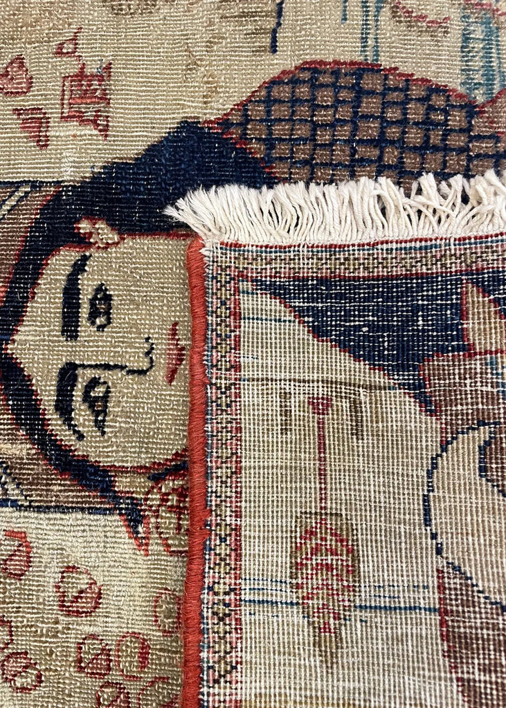 1'6"x2'3" Kerman Pictorial Hand Knotted