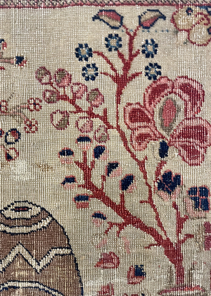 1'6"x2'3" Kerman Pictorial Hand Knotted