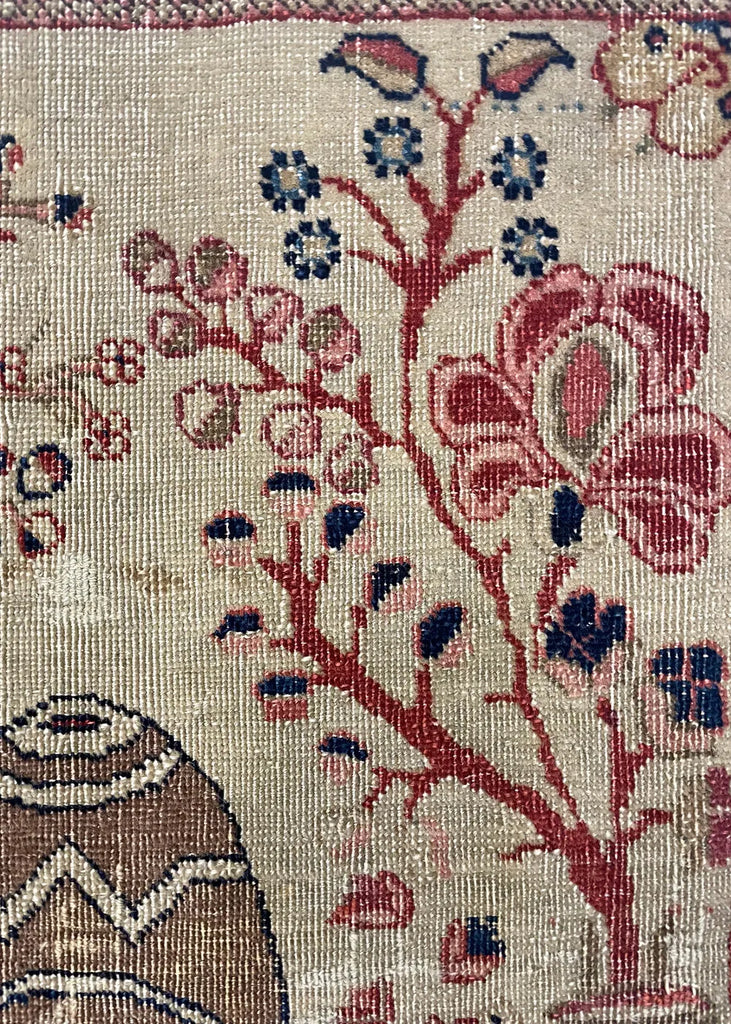 1'6"x2'3" Kerman Pictorial Hand Knotted