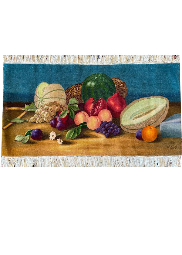 1'7"x3'2" Tabriz Still Life Hand Knotted