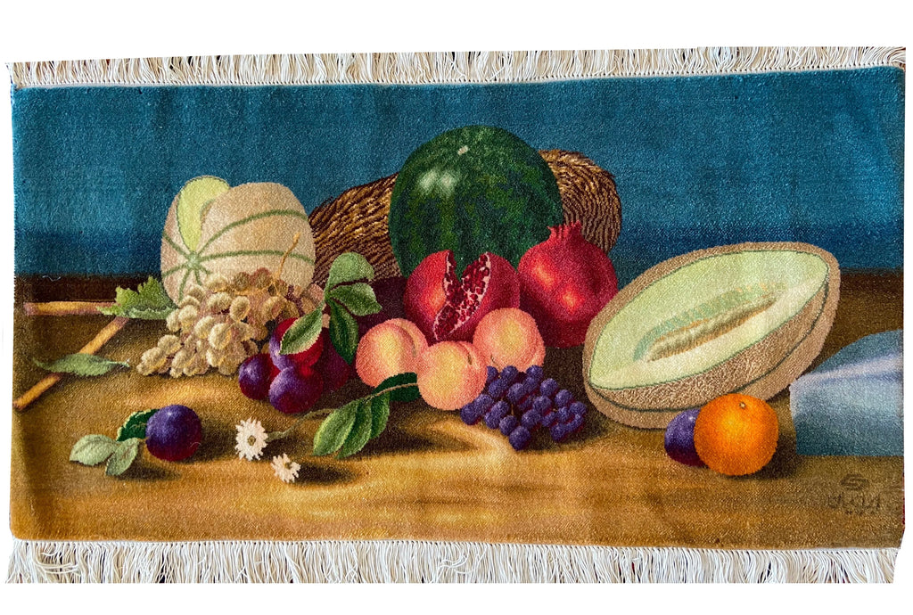 1'7"x3'2" Tabriz Still Life Hand Knotted
