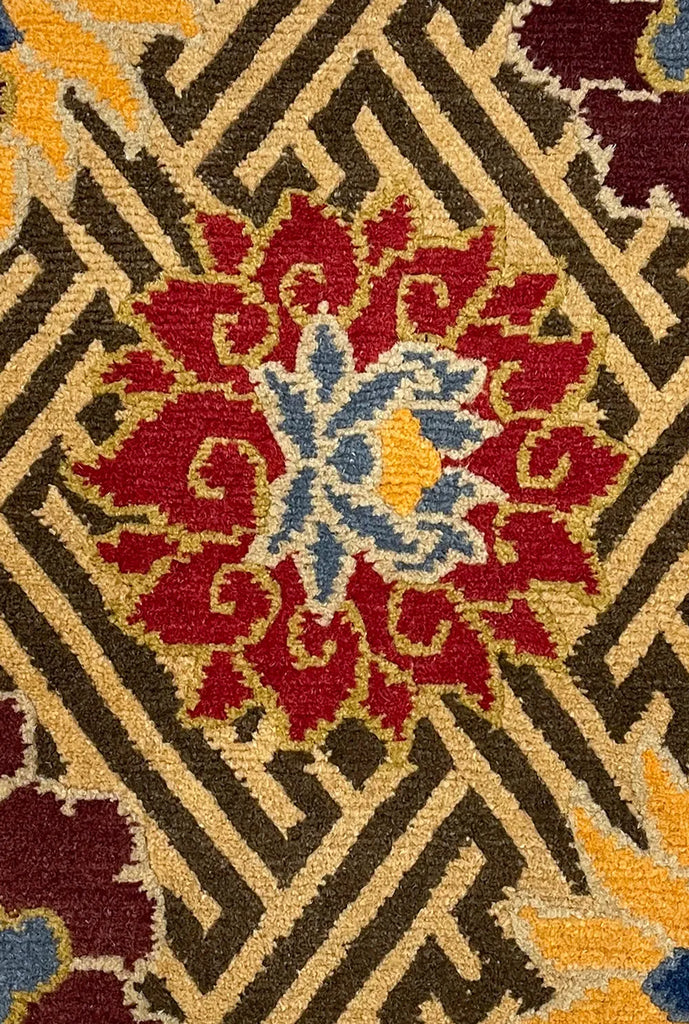 1'8"x1'8" Meditation Mat Hand Knotted