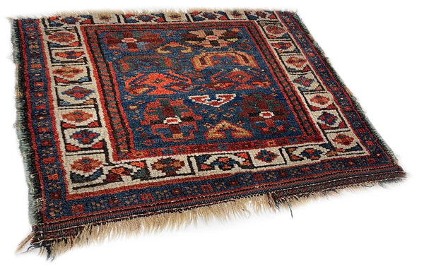 1'8"x1'9"  Kurdish Khordjin Hand Knotted