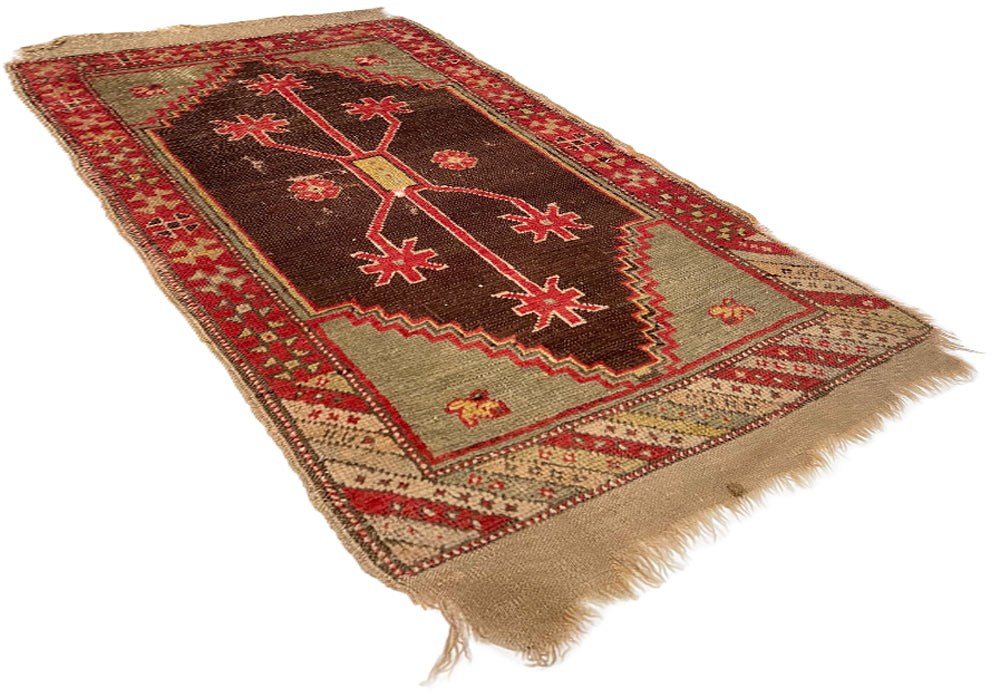 1'8"x3'2" Sivas Yastik Hand Knotted