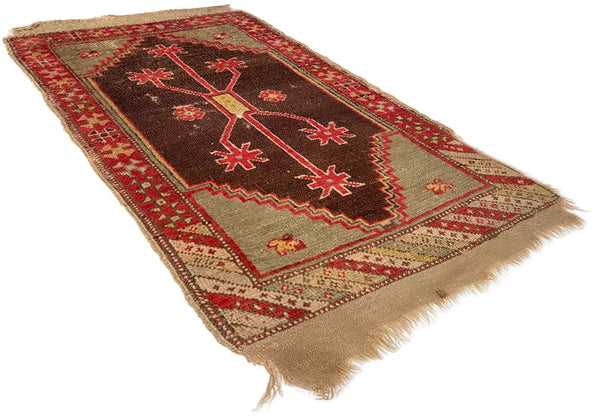 1'8"x3'2" Sivas Yastik Hand Knotted