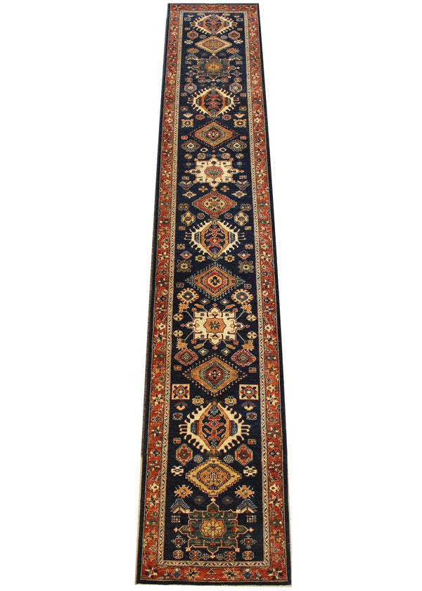 2'10"x16'1" Karaja Hand Knotted