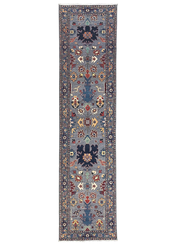 2'11"x11'10" Harshang Hand Knotted