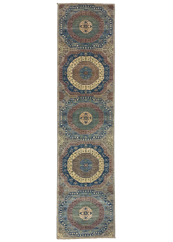 2'11"x11'8" Mamluk Hand Knotted