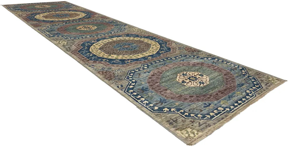 2'11"x11'8" Mamluk Hand Knotted