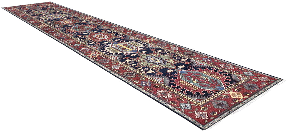 2'11"x14'7" Karaja Hand Knotted