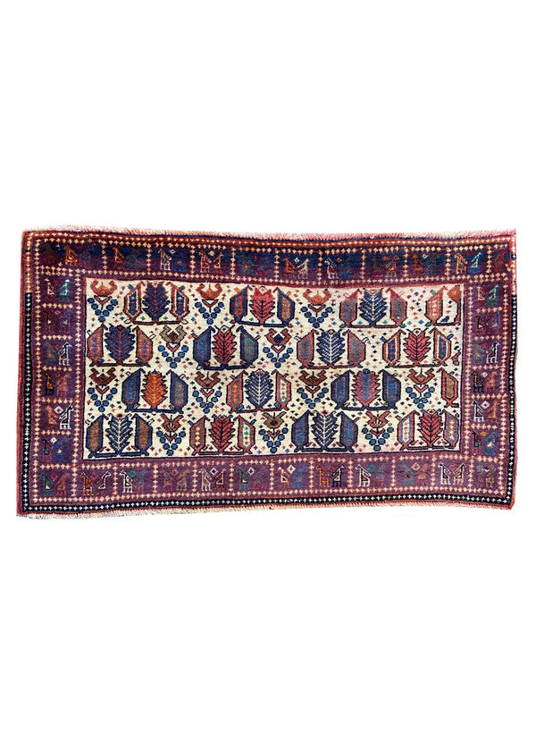 2'11"x1'7" Afshar Hand Knotted