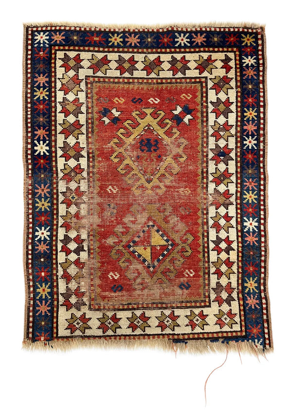 2'11"x3'11" Kazak Hand Knotted