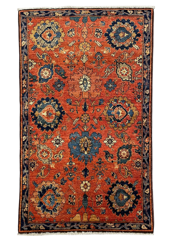 2'11"x4'10" Harshang Hand Knotted