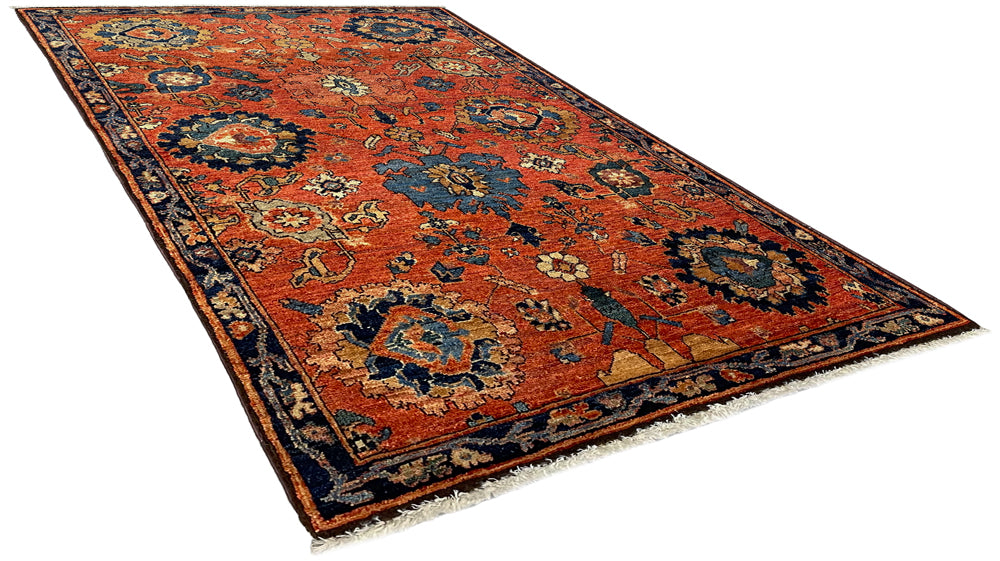 2'11"x4'10" Harshang Hand Knotted