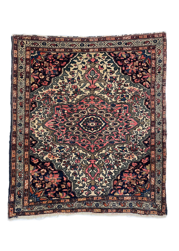2'1"x2'4" Fereghan Sarouk Hand Knotted
