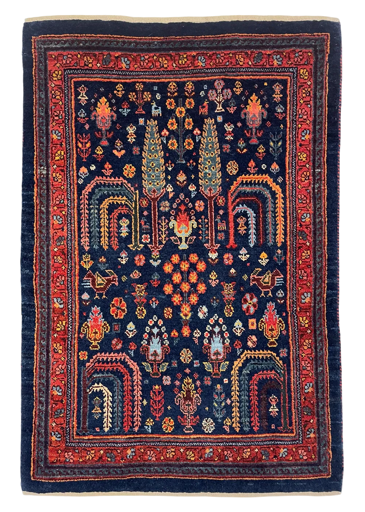2'1"x3'1" Khamsehbaf Hand Knotted