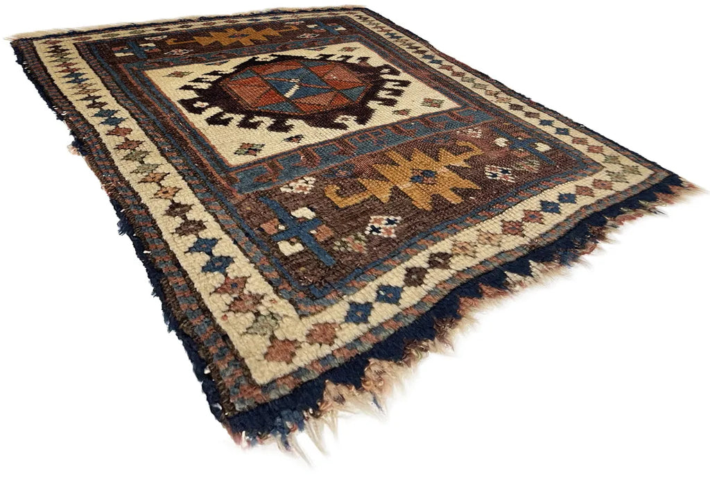 2'2"x1'7" Kurdish Khordjin Hand Knotted