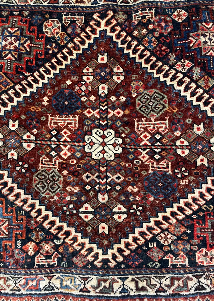 2'2"x2'4" Qashqai Khordjin Hand Knotted